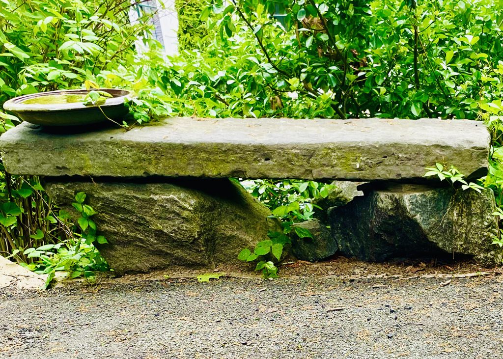 Stone bench at Quarry Park